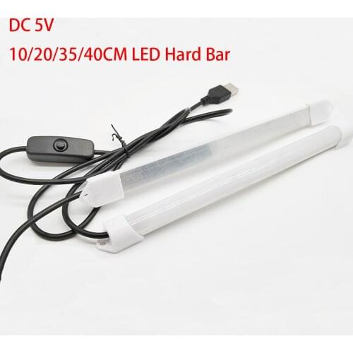 High Brightnes 10/20/35/40cm SMD 5630 LED Hard Bar Light USB Powered DC5V Rigid Strip lights LED Under Cabinet Wardrobe light