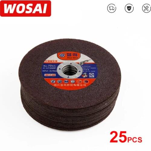 WOSAI 25pcs 107mm Grinding Wheel Fiber Reinforced Resin Cutting Disc Grinding Wheel Blade Metal Saw Blade Angle grinder Tool