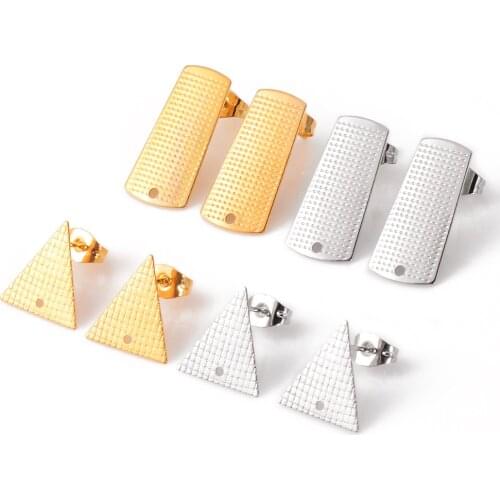 10Pcs/Lot Stainless Steel Geometric Punctate French Earring Base Connectors Linkers For DIY Jewelry Making Handmade Not Allergic
