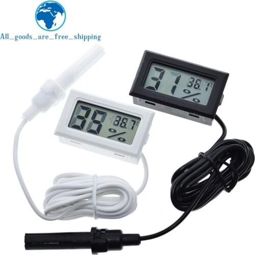 TZT Professional Mini Probe Digital LCD Thermometer Hygrometer Humidity Temperature Meter Indoor Digital LCD Display White Black