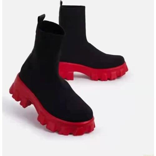 Fashion 2021 Modern Trend Design Women Ankle Boots Breathable Mesh Platform Wedge Heel Round Toe Mix Color Concise Ladies Shoes