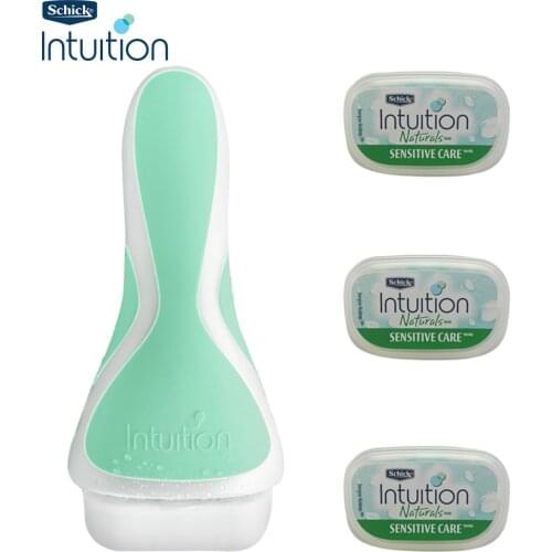 1 razor + 3 blades Original Intuition Lady shaver manual razor women Aloe & Vitamin E for Sensitive skin safe in stock