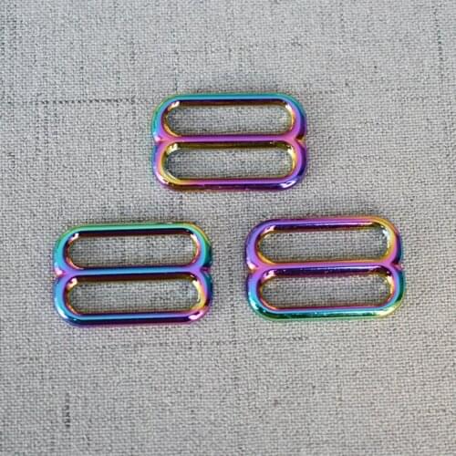 10 Pcs/Lot 25mm Colourful Metal Slider Buckle use for Bag Strap Clasp Handbag Web Belt Adjust Round DIY Leather Accessory