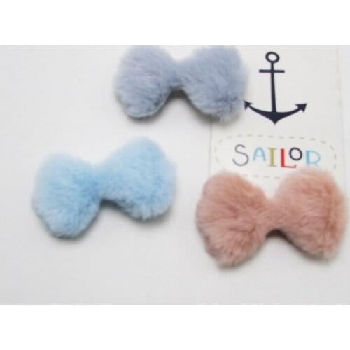 100pcs/lot Plush bowknot Patches Appliques for garment accessories Girl Hair Decoration