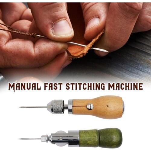 2 Pcs Leather Sewing Kit Needle and Waxed Thread Leather Sail Canvas Heavy Repair Professional Speedy Stitcher Sewing Awl Tools