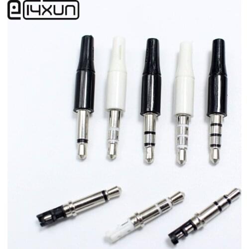 2pcs 3.5mm 2Pole Mono 3 4 pole Stereo Headset Plug 3.5 Audio Plugs Adaptor Connector for Earphone DIY Repair White Black
