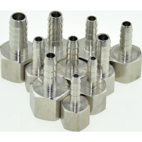 6mm 10mm 12mm Hose Barb Tail 1/4" 1/2"Inch BSP Female Thread Connector Joint Pipe Fitting SS 304 Stainless Steel Coupler Adapter
