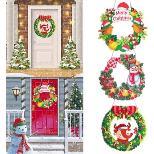 DIY Special Shaped Drill Diamond Painting Wreath Rhinestone Art Hanging Wreath For Door Windows Wall Christmas Home Decor Gift