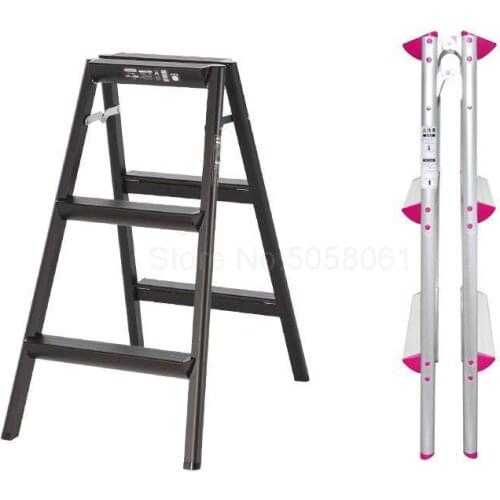 Aluminum ladder ladder household three-step ladder folding portable kitchen photography ladder bench for shoes bench