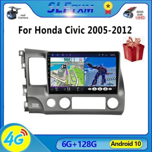 Android 9.0 2din Car Radio Multimedia video Player Navigation GPS IPS For Honda Civic 2005 2006 2007-2012 8 core No 2din 4G AM