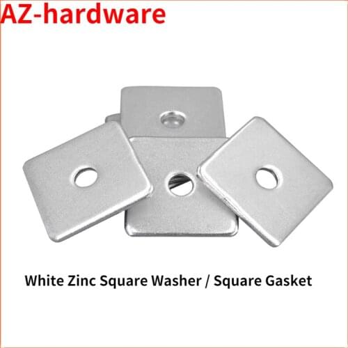 White Zinc Square Washer / Square Gasket M8 M10 M12 M14 M16 Curtain Wall Use Square Gasket 5Pcs