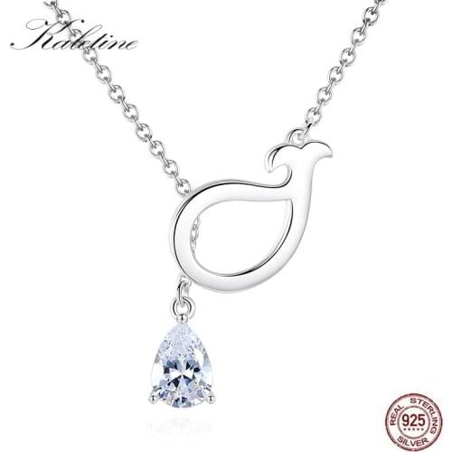 KALETINE Custom Necklace Waterdrop 925 Sterling Silver Personalized Mermaid Tears Women Necklace Choker Whale Long Chain Jewelry