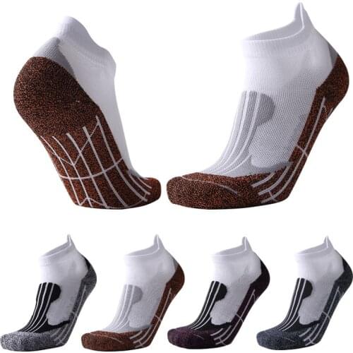 Mens Athletic Sports Running Socks Cotton Thick Towel Bottom Breathable Quick-Drying Cycling Ankle Boat Socks