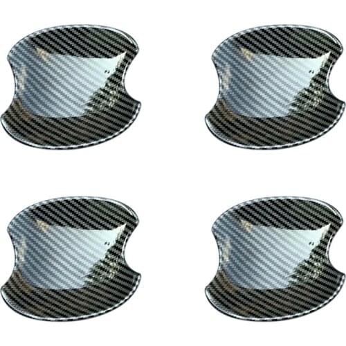 For Toyota Raize A200A/210A 2019 2020 Carbon Fiber Car Door Handle Bowl Cover Trim Sticker Decoration Accessories, 4PCS