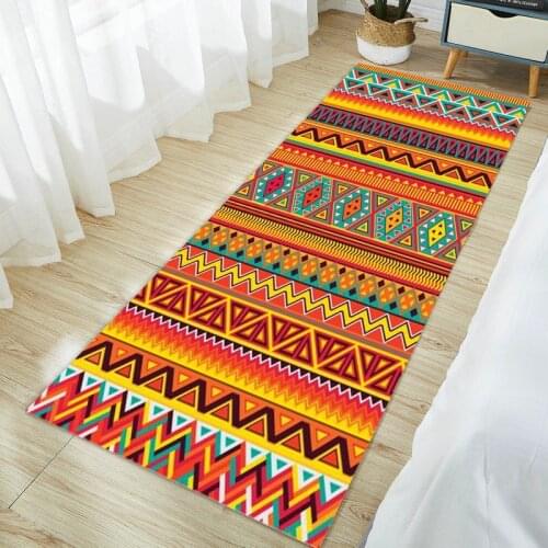 Ethnic Style Pattern Door Mat Kitchen Non-slip Floor Mats Bathroom Area Rug Bedroom Carpet Area Rug Bath Rug Carpets for Living