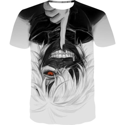 Tokyo Ghoul Cartoon T-Shirt New Animation Kaneki Ken Cartoon Nice Harajuku T-shirt Mens Cotton T-shirt