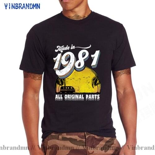 Funny Made In 1981 40 Years of Being Awesome 40th Birthday Print Joke T-shirt Wife Casual Short Sleeve Cotton T Shirts men women