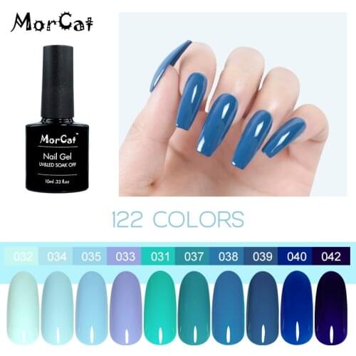 MorCat Gel Nail Polish Navy 10ml Sky Blue Gel Polish Blue Series Nail Gel UV Lacquer Nail Art Design Vernis Semi Permanent