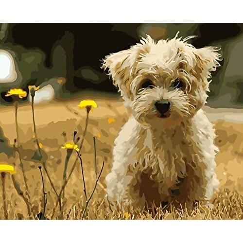 Painting By Numbers Dog Drawing On Canvas HandPainted Painting Art Gift DIY Pictures By Number Figure Kits Home Decor