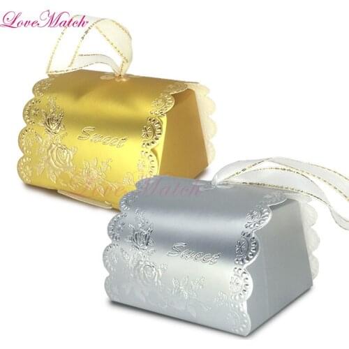 25pcs Bronzing Rose Candy Box Exquisite Wedding Party Gift Box Birthday Party Portable Candy Box Adults Party Decoration Mariage