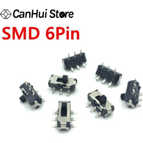 10pcs MSS22D18 MINI Miniature SMD Slide Switch 2P2T 6Pin for DIY Electronic Accessories