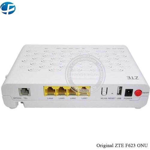 100% Original And New ONU ZTE F623 FTTH GPON Modem 1GE+3FE+Voice+2.4GWIFI Router Without Packaging and Adapter