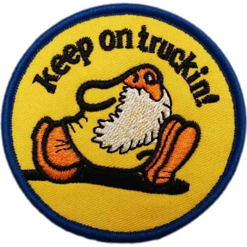 Keep on Truckin Movie TV Embroidered Patch Uniform Iron On Patch Custome TRANSFER MOTIF APPLIQUE