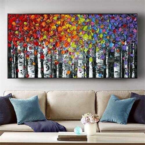 New Art Hand-Painted Fashion Landscape Oil Painting For Living Room Home Decor Wall Art Rich Color Canvas Pictures ORIGINAL