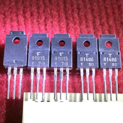 Free Shipping 10Pairs 2SB1015 B1015 + 2SD1405 D1405 TO-220F High Voltage Transistors