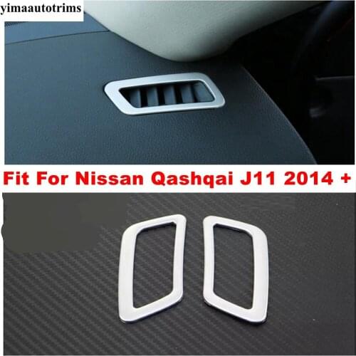 Front Dashboard Upper Side Air Conditioner AC Outlet Vent Decoration Cover Trim Fit For Nissan Qashqai J11 2014 - 2020 ABS Matte