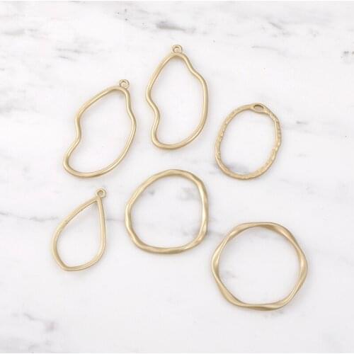 Diy jewelry making 30pcs/lot geometry irregular shape handmade alloy charms earring pendants accessory