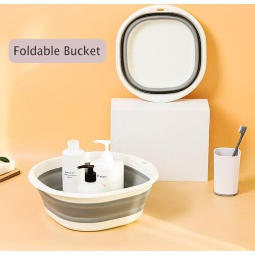 Portable Foldable Bucket Wash Basin Silicone Basins Kitchen Tools Car Wash Bucket Outdoors Fishing Buckets Household Supplies