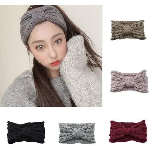 Trend Hair Band Women Ear Knitted Headband Head Wrap Crochet Knot Winter Turban Ladies
