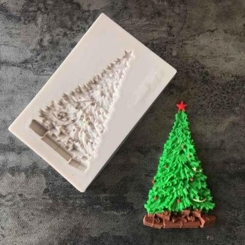 Christmas Tree Shaped Silicone Mold Cake Decoration Fondant Biscuit Tool 3D Silicone Diy Fondant Cake Baking Mold