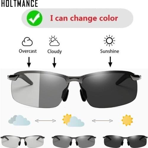 Photochromic Sunglasses Men Polarized Driving Chameleon Glasses Male Change Color Sun Glasses Day Night Vision Drivers Eyewear
