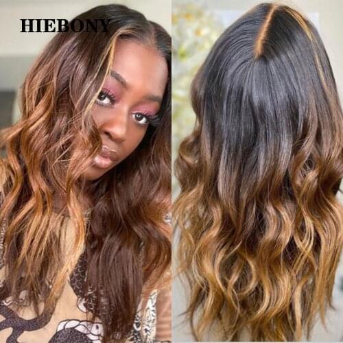 Highlight 1b27 Lace Front Human Hair Wigs with Baby Hair Brazilian Loose Wave 13x6 Highlight Wavy Lace Front Wigs Bleached Knots