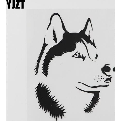 YJZT 9.8CMX13.1CM Art Decoration Siberian Husky Decal Vinyl Car Sticker Black/Silver 8A-0575