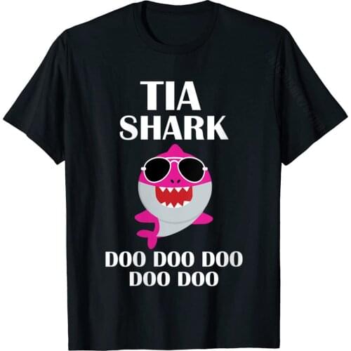 Womens Tia Shark Doo Doo Doo Mothers Day Tia Birthday Christmas T-Shirt Tops Tees Cotton Mens Top T-Shirts Funky