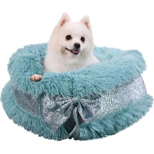 Winter Warm Round Soft Cat Litter Deep Sleep Bottom Waterproof Non-slip Dog Mat Cute Pet Bed Pet Supplies