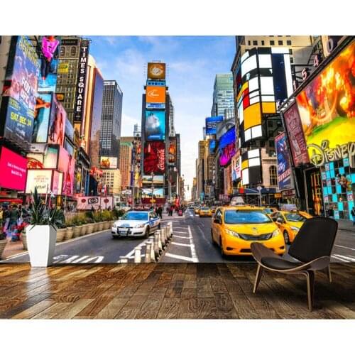 Papel de parede New York City Commercial Street City Architecture 3d wallpaper mural,living room bedroom wall papers home decor