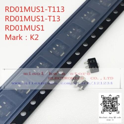 [5pcs~10pcs]100%New Original; RD01MUS1-T113 RD01MUS1-T13 RD01MUS1 K2 SOT-89 [ Pout>0.8W, Gp>14dB @Vdd=7.2V f=520MHz ] Transistor