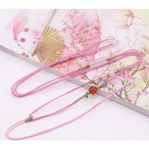 5Pcs/Lot Hand-woven jade agate pendant lanyard mambo rope sweater chain lanyard homemade jewelry DIY materials adjustable