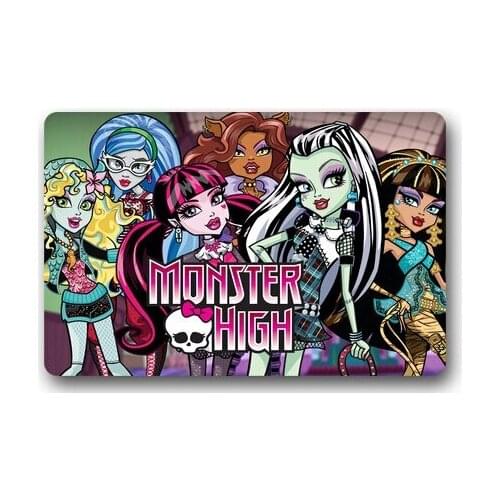 Free Ship2015 New Design Custom Cartoon Monster High Doormats Bedroom Coussin Carpets Bathroom Cartoon Rugs #DM-259