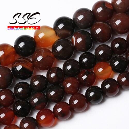 Wholesale Natural Brown Agates Stone Beads 4 6 8 10 12 MM Pick Size 15" For Jewelry Making DIY Bracelet Necklace accessories
