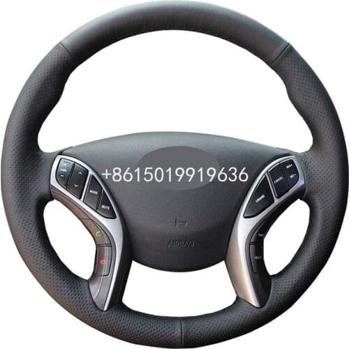 DIY Genuine Leather Steering Wheel Cover for Hyundai Elantra Sedan 2012-16 Azera 2011-2017 Elantra GT Hatchback 13-17
