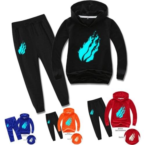 Boys/Girls Childrens Hoodie Set New Childrens 2-14 Years Old Spring and Autumn Hoodie Top + Pants Two-piece Sports Casual Suit