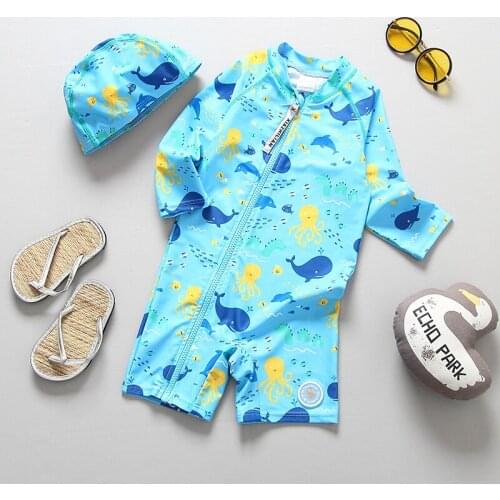 2~7Y Toddler Baby Boys Surfing suit Long sleeves Boys Rash Guards new Swimming suit for Kid Boys UPF50+ Boys Beachwear-SW404