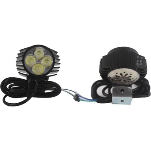 Electric Bicycle 2-in-1 LED Horn Headlight Waterproof Bright Front Light Scooter PXPF