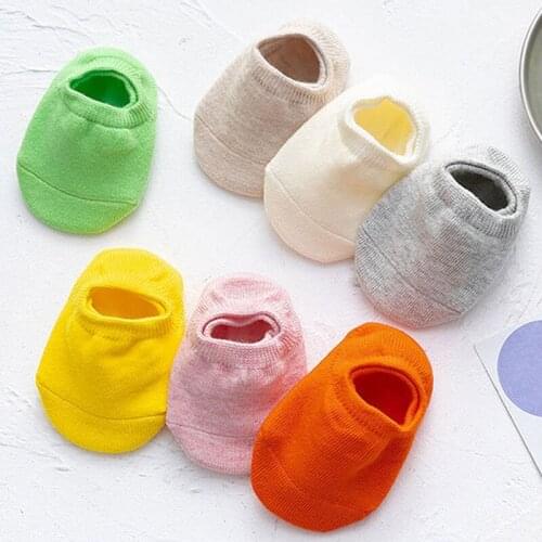 Baby Anti-skid with Rubber Grips Boy for Childrens Clothing Girl Clothes Thin Floor Slouch Socks Short Toddlers Kids Cotton
