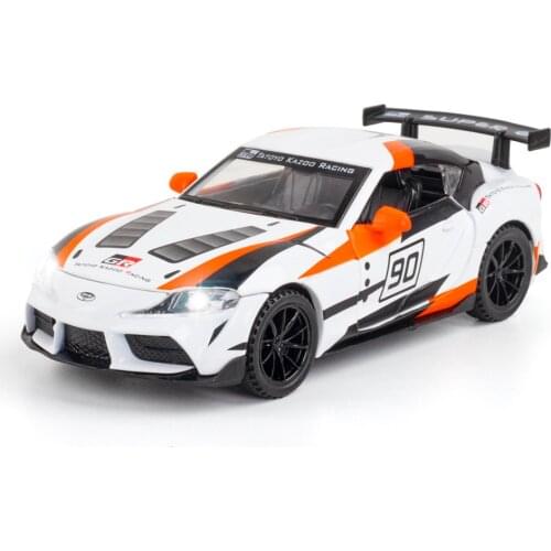 Diecast 1:32 Miniature Scale Alloy Car Model TOYOTA SUPRA GT4 Racing Metal Simulation Vehicles Adult Collection Children Gifts